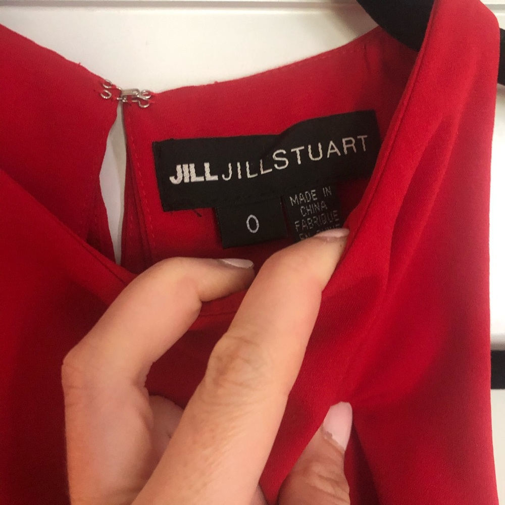 Jill By Jill Stuart Iva Crepe Red Maxi Gown 0 - Picture 4 of 5